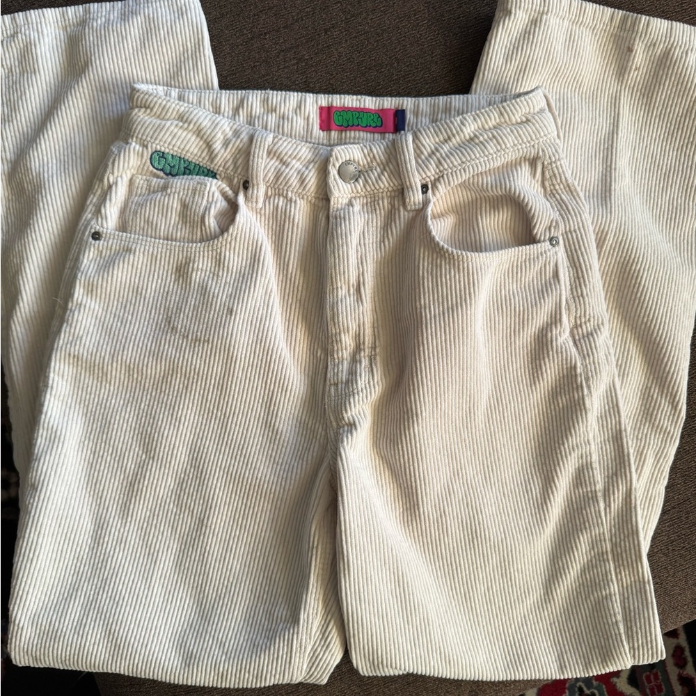 Empyre Tori Cream off white Straight Leg corduroy skater pants